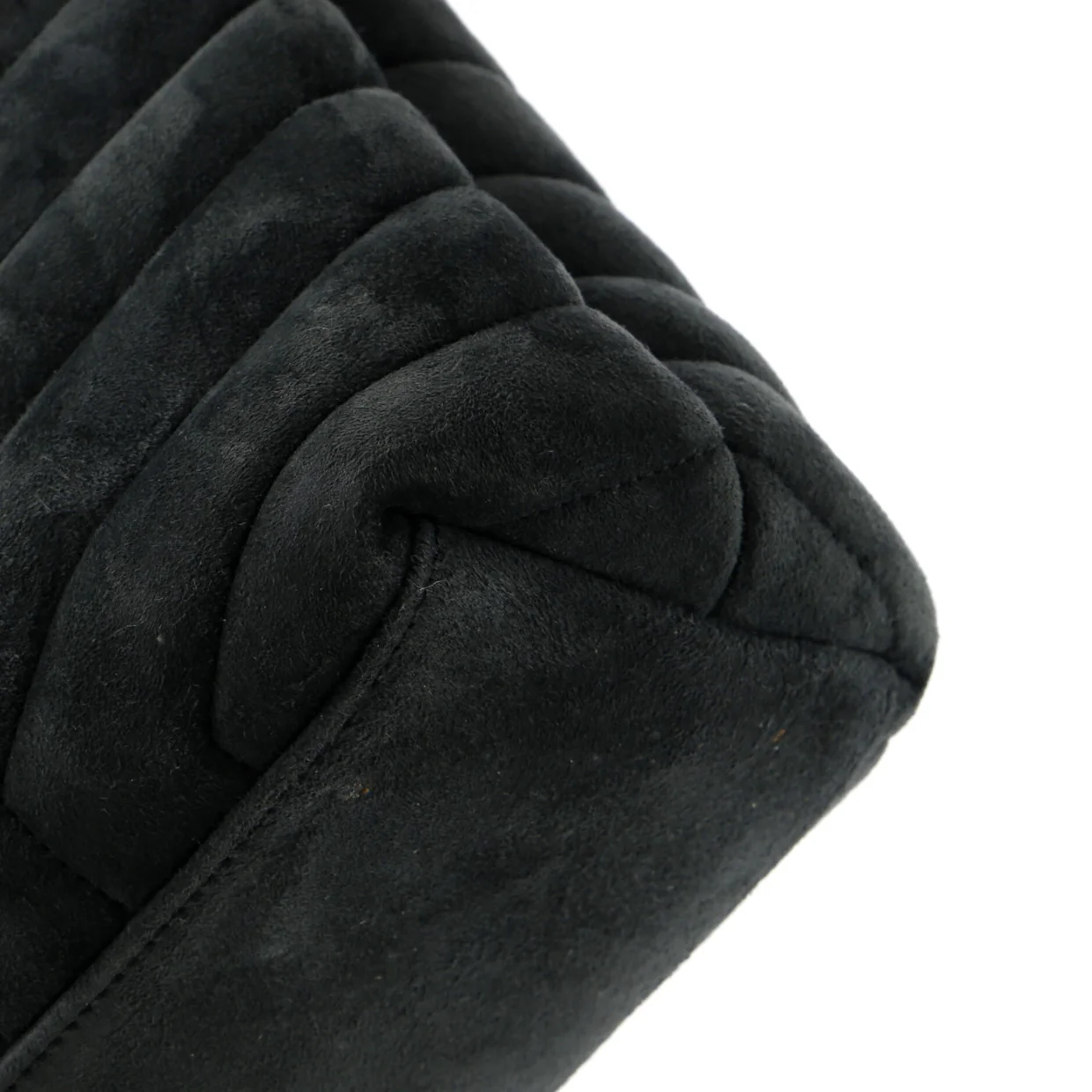 Loulou Shoulder Bag Matelasse Chevron Suede Medium - Deep Luxury