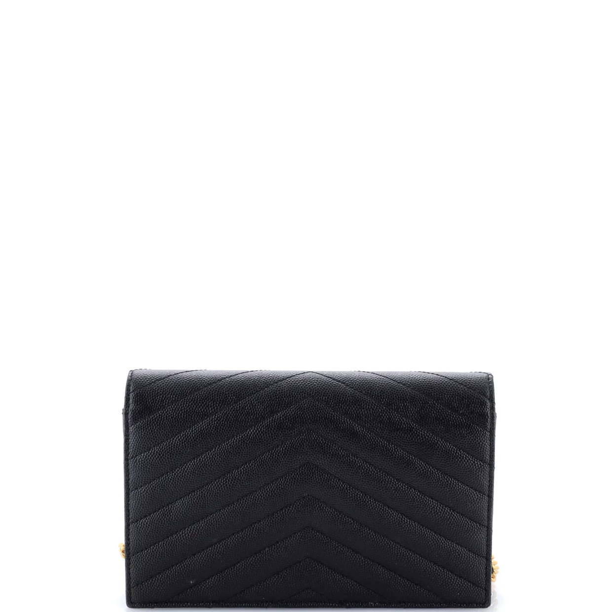 Classic Monogram Wallet on Chain Matelasse Chevron Leather Small - Deep Luxury