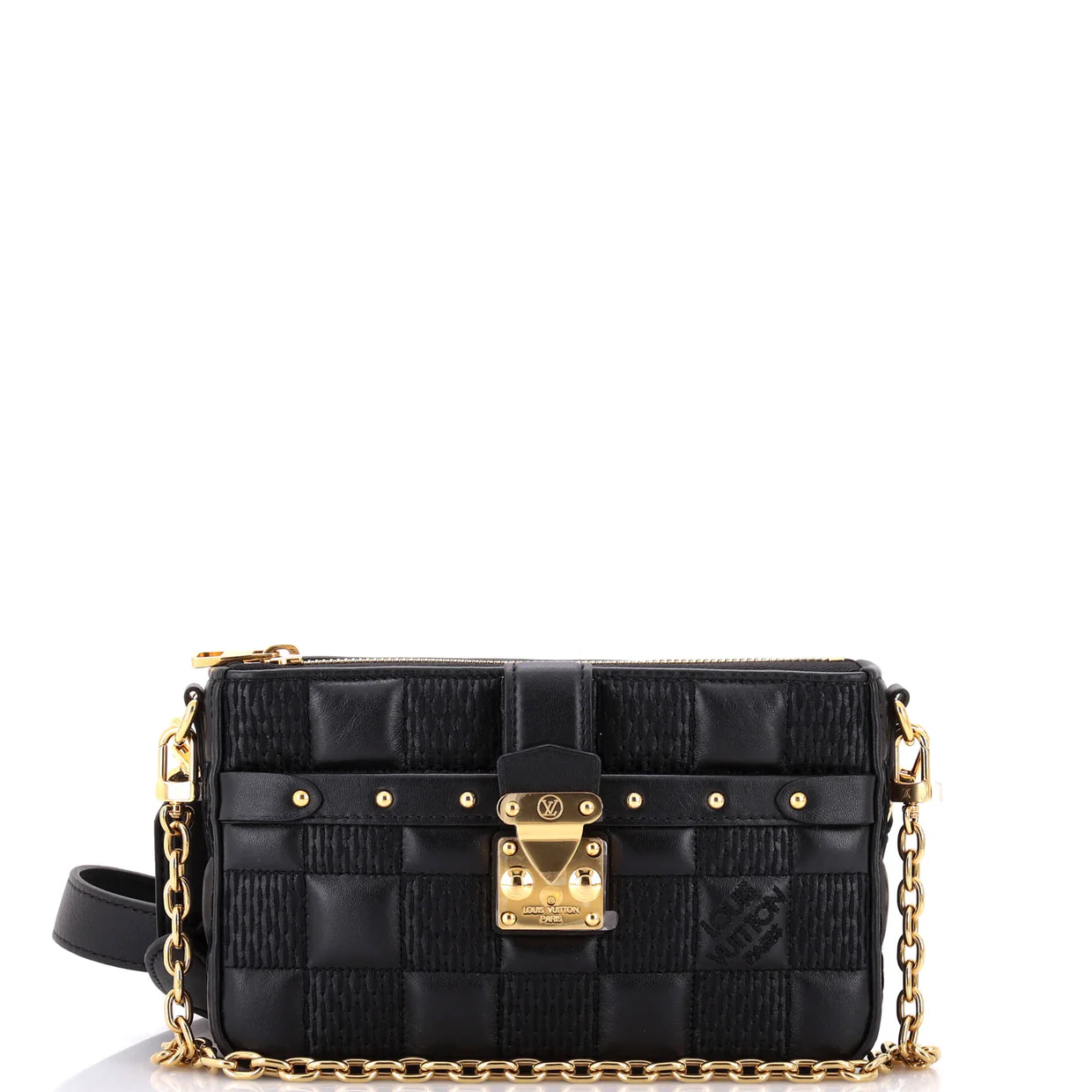 Pochette Troca Damier Quilted Lambskin MM - Deep Luxury