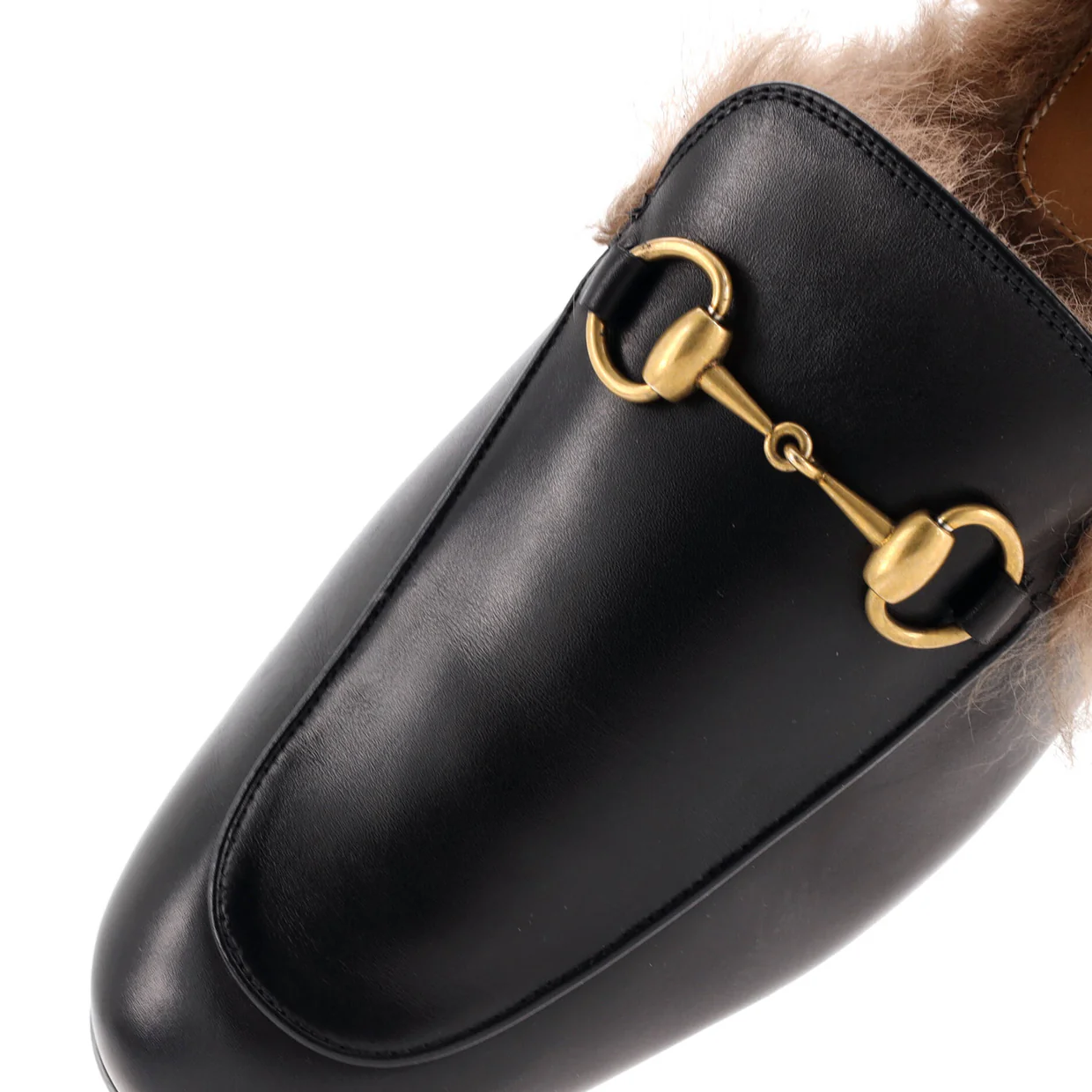 Men's Princetown Mules Leather with Fur - Deep Luxury
