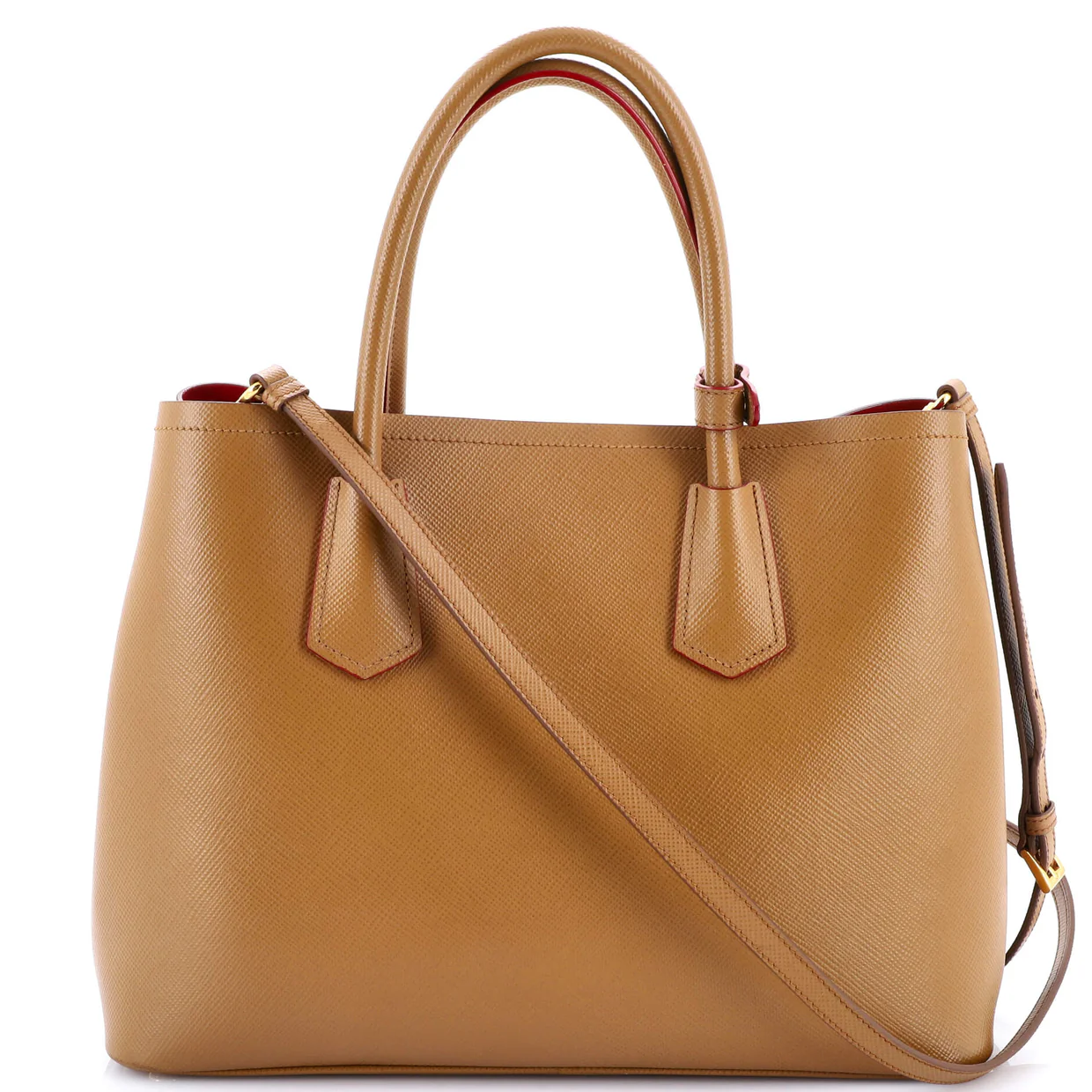 Cuir Double Tote Saffiano Leather Medium - Deep Luxury
