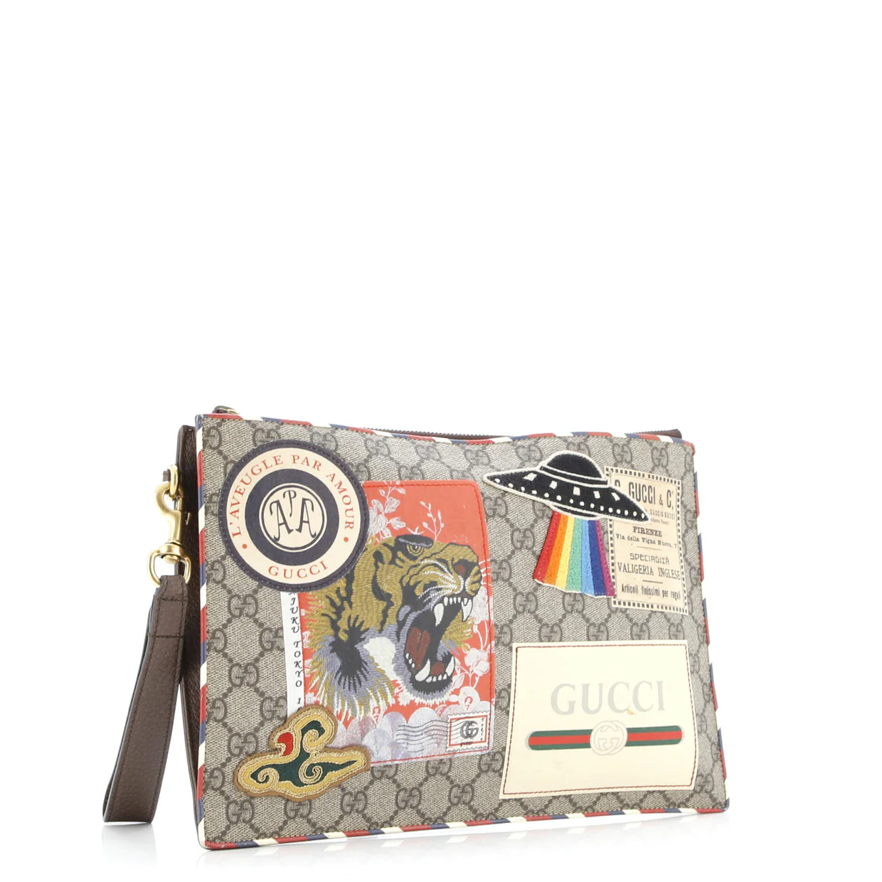 Courrier Pouch GG Coated Canvas with Applique - Deep Luxury