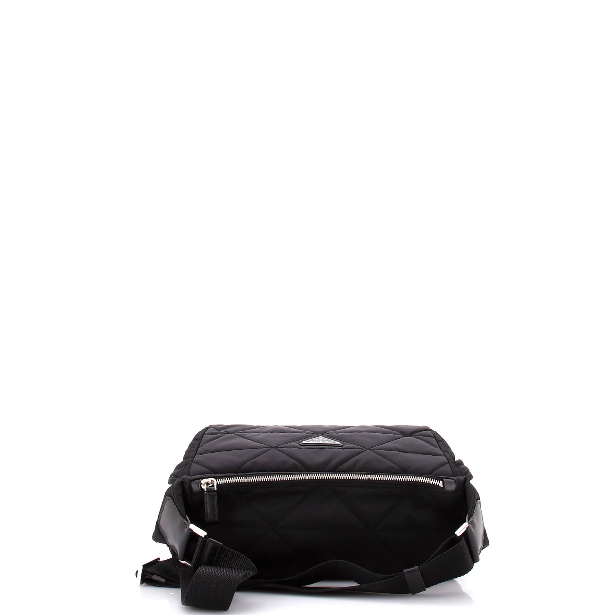 Double Buckle Flap Shoulder Bag Quilted Re-Nylon Medium - Deep Luxury