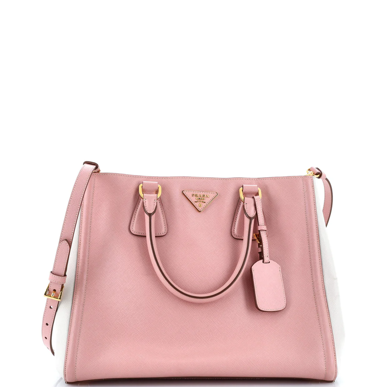 Bicolor Lux Convertible Open Tote Saffiano Leather Medium - Deep Luxury