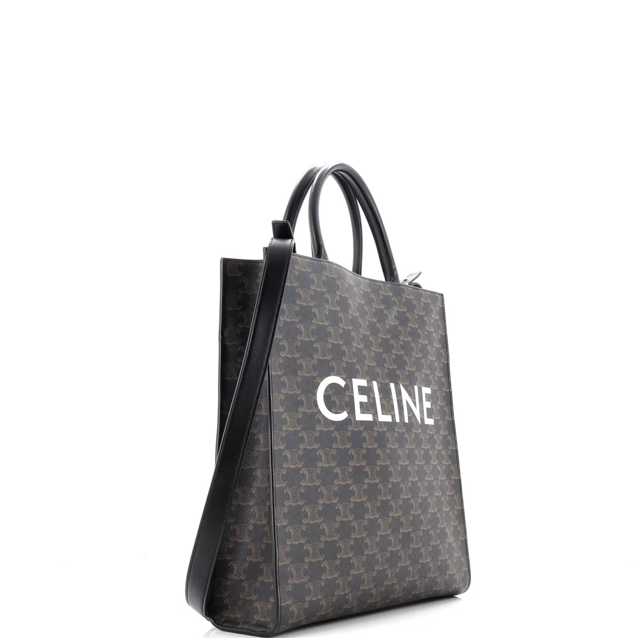 Vertical Cabas Tote Triomphe Coated Canvas Medium - Deep Luxury