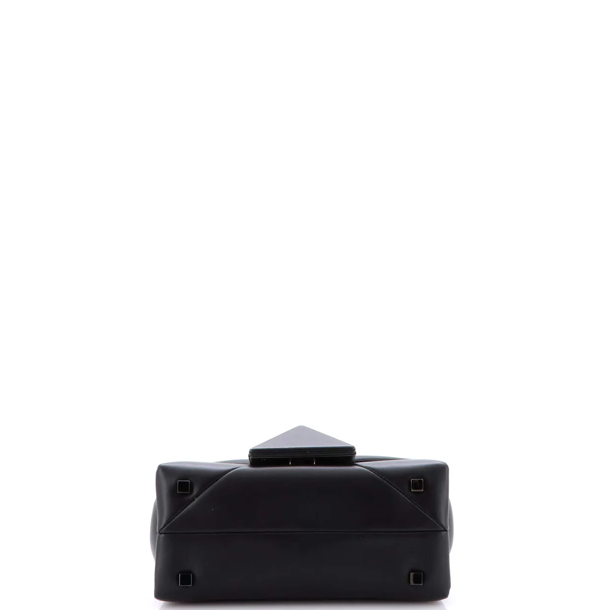 One Stud Top Handle Flap Bag Leather Mini - Deep Luxury