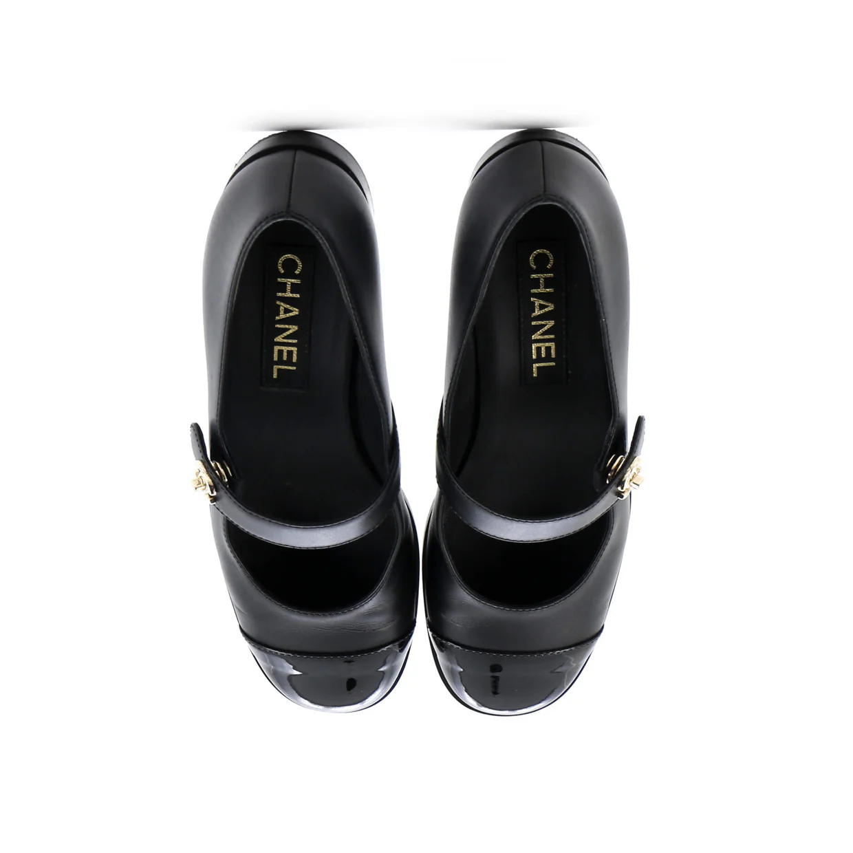 Women's CC Turnlock Mary Jane Flats Leather with Patent - Deep Luxury