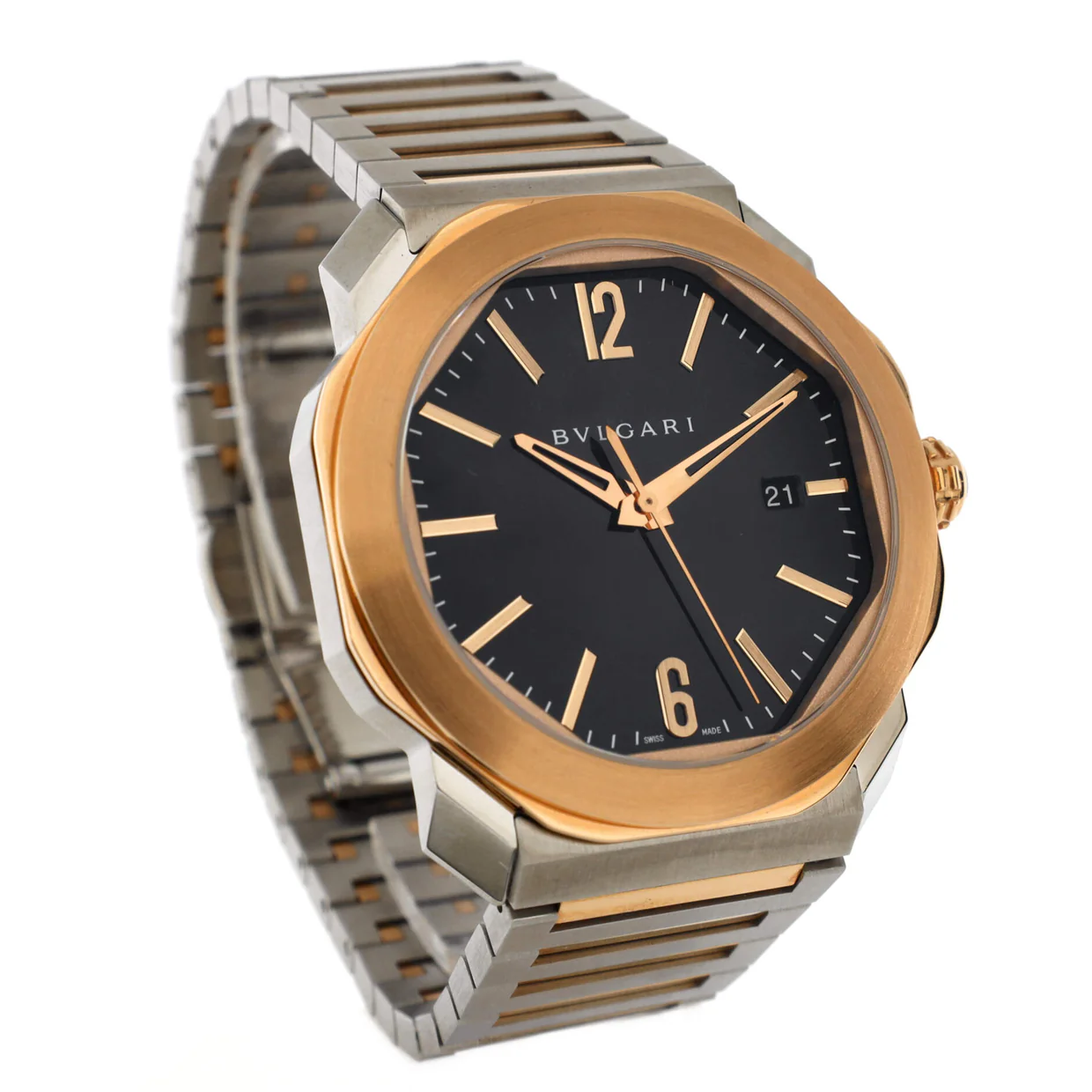Octo Roma Automatic Watch Stainless Steel and Rose Gold 41 - Deep Luxury