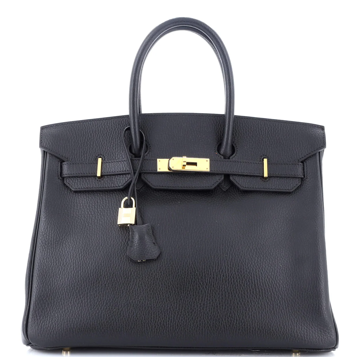 Birkin Handbag Noir Ardennes with Gold Hardware 35 - Deep Luxury