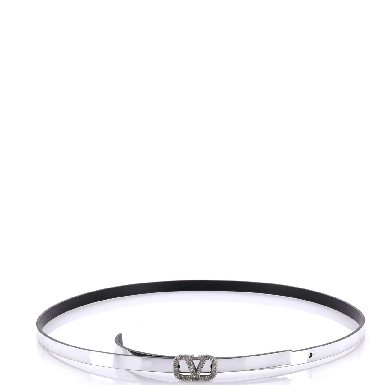 VLogo Reversible Belt Leather with Crystals Thin 80 - Deep Luxury