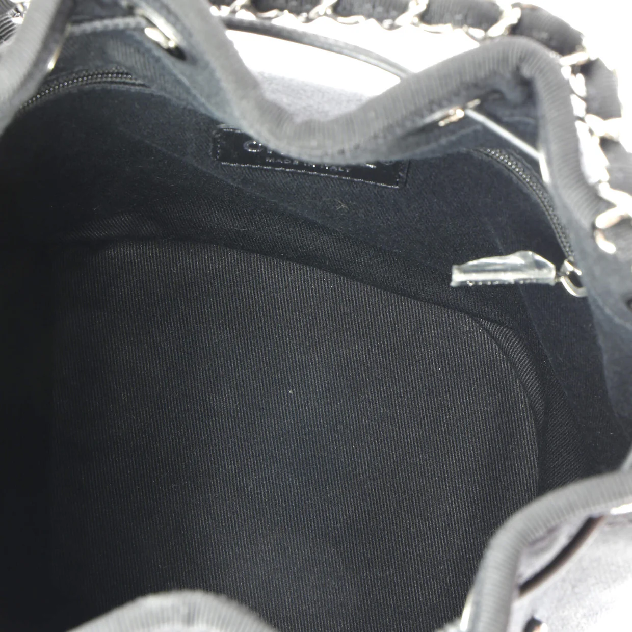 Deauville Drawstring Bucket Bag Pearl Embellished Canvas Small - Deep Luxury