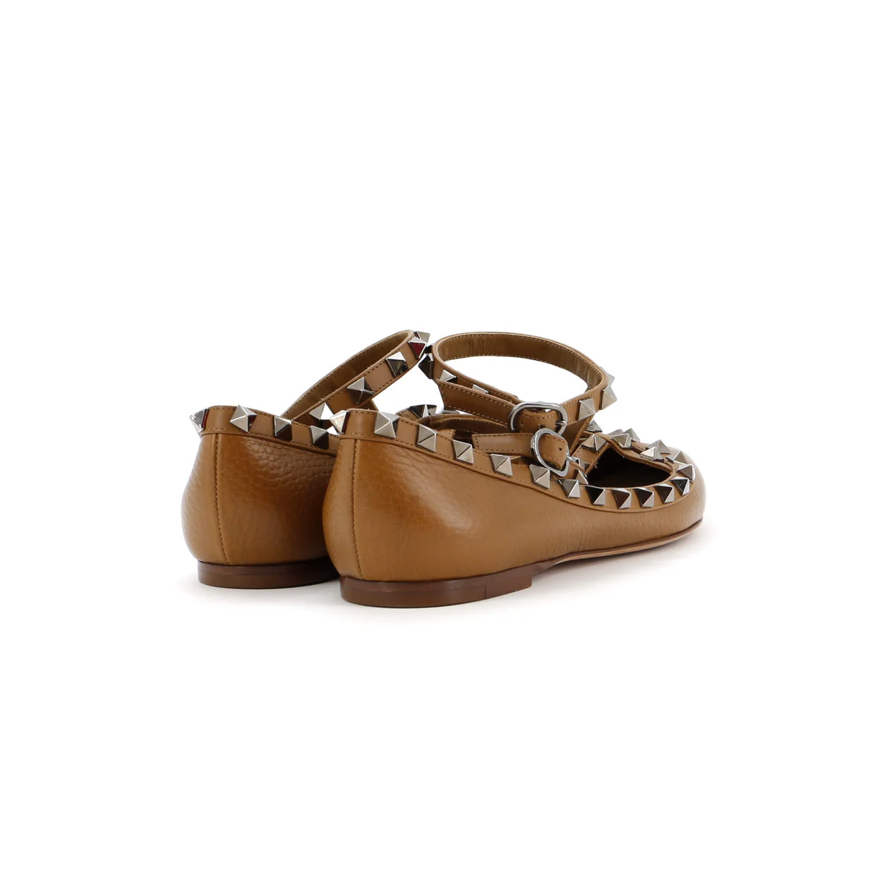 Women's Rockstud Caged Ballerina Flats Leather - Deep Luxury