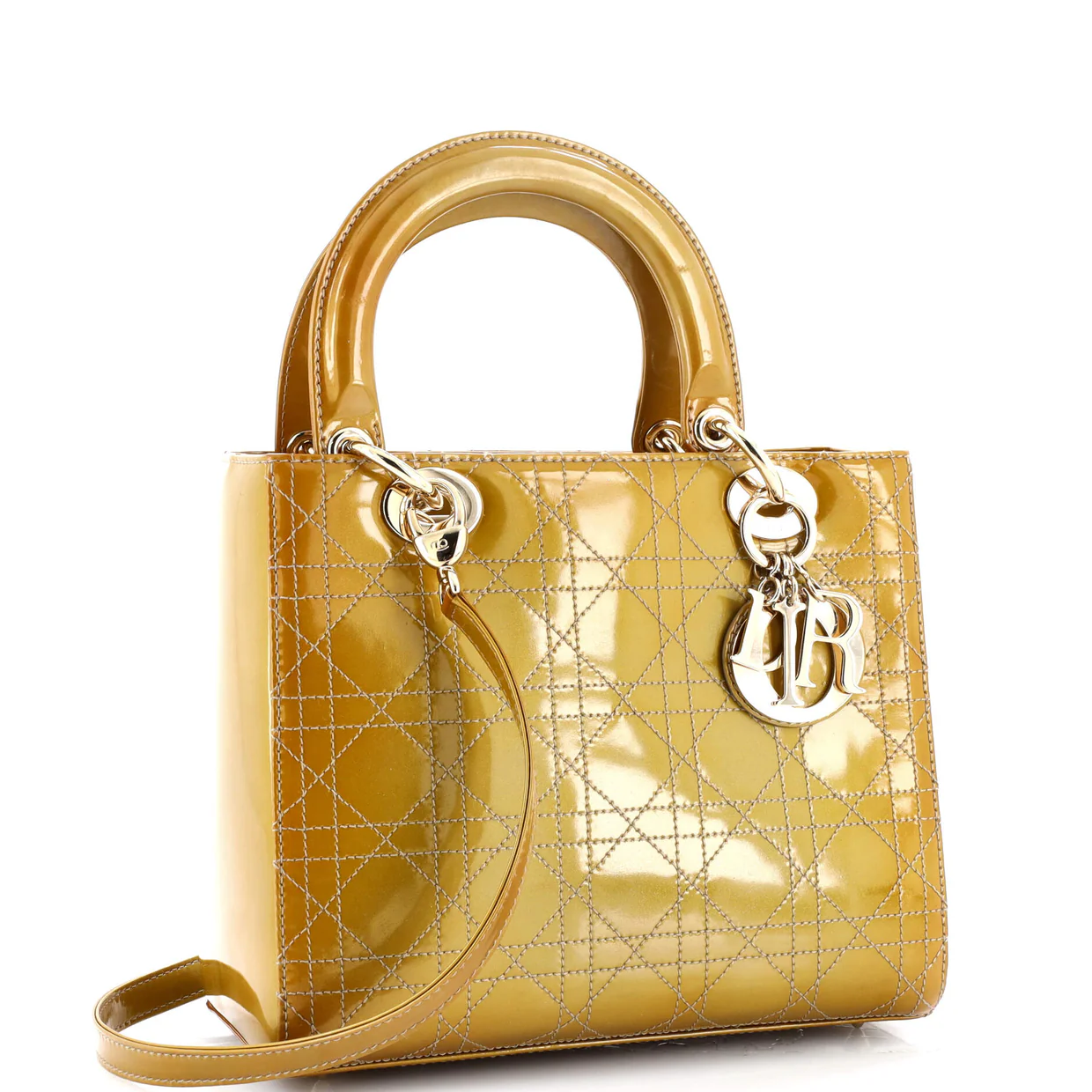 Lady Dior Bag Cannage Stitch Patent Medium - Deep Luxury