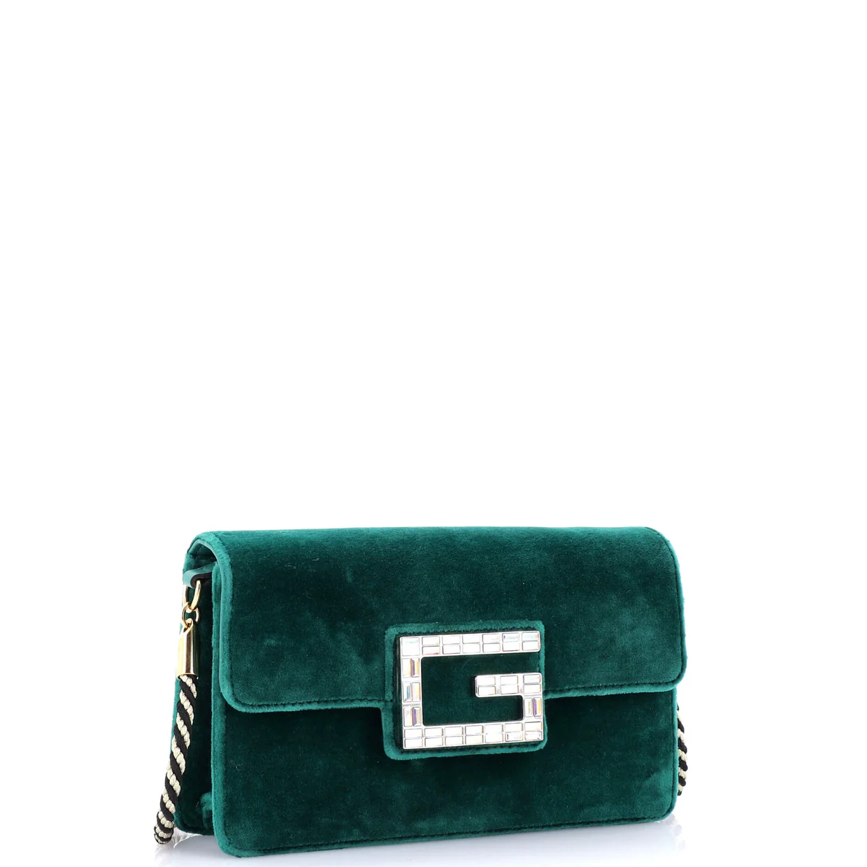 G Broadway Shoulder Bag Velvet with Crystals Small - Deep Luxury