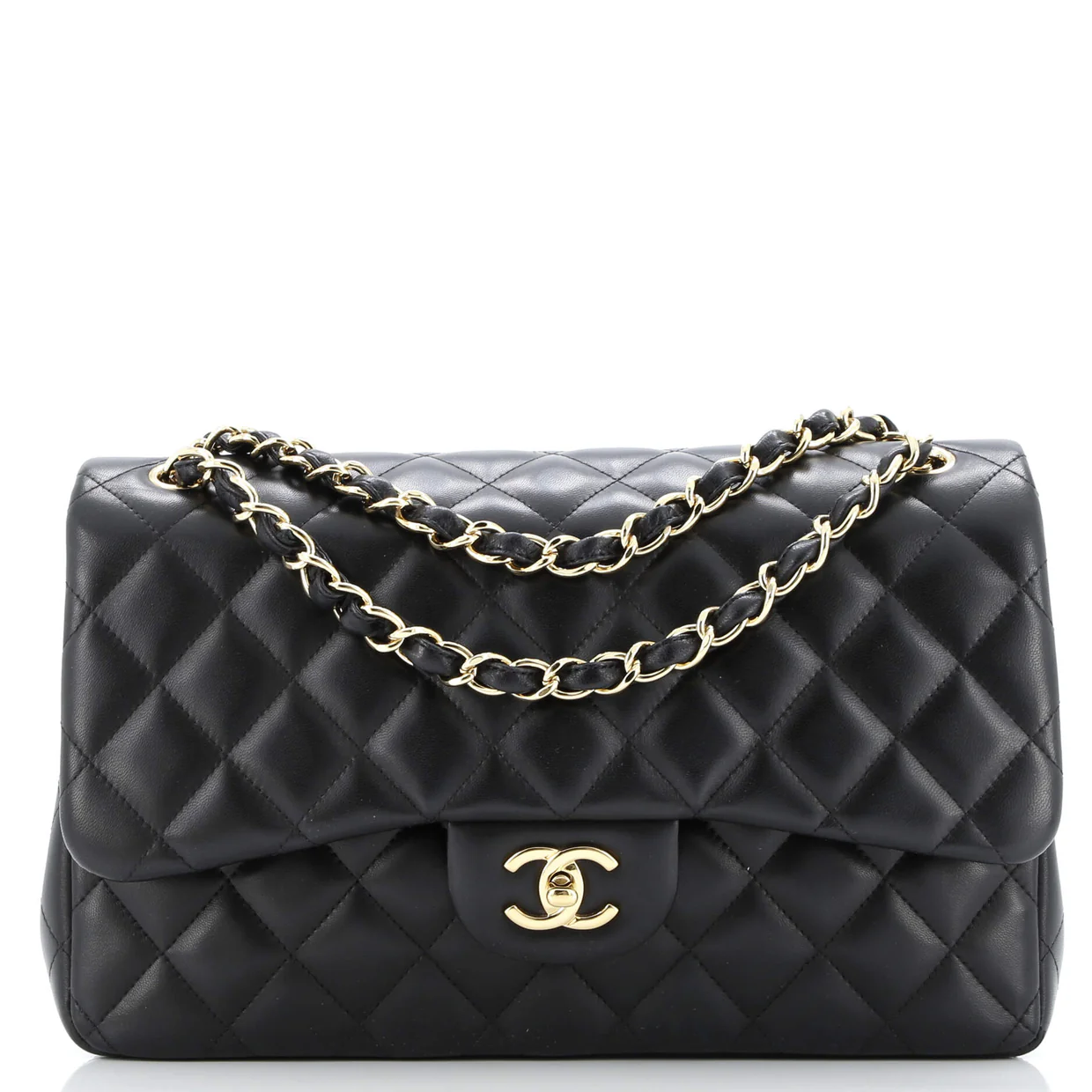 Classic Double Flap Bag Quilted Lambskin Jumbo - Deep Luxury