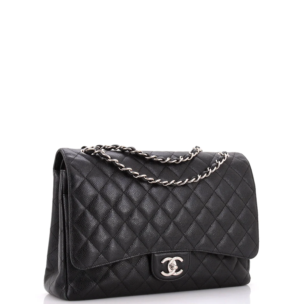 Classic Double Flap Bag Quilted Caviar Maxi - Deep Luxury