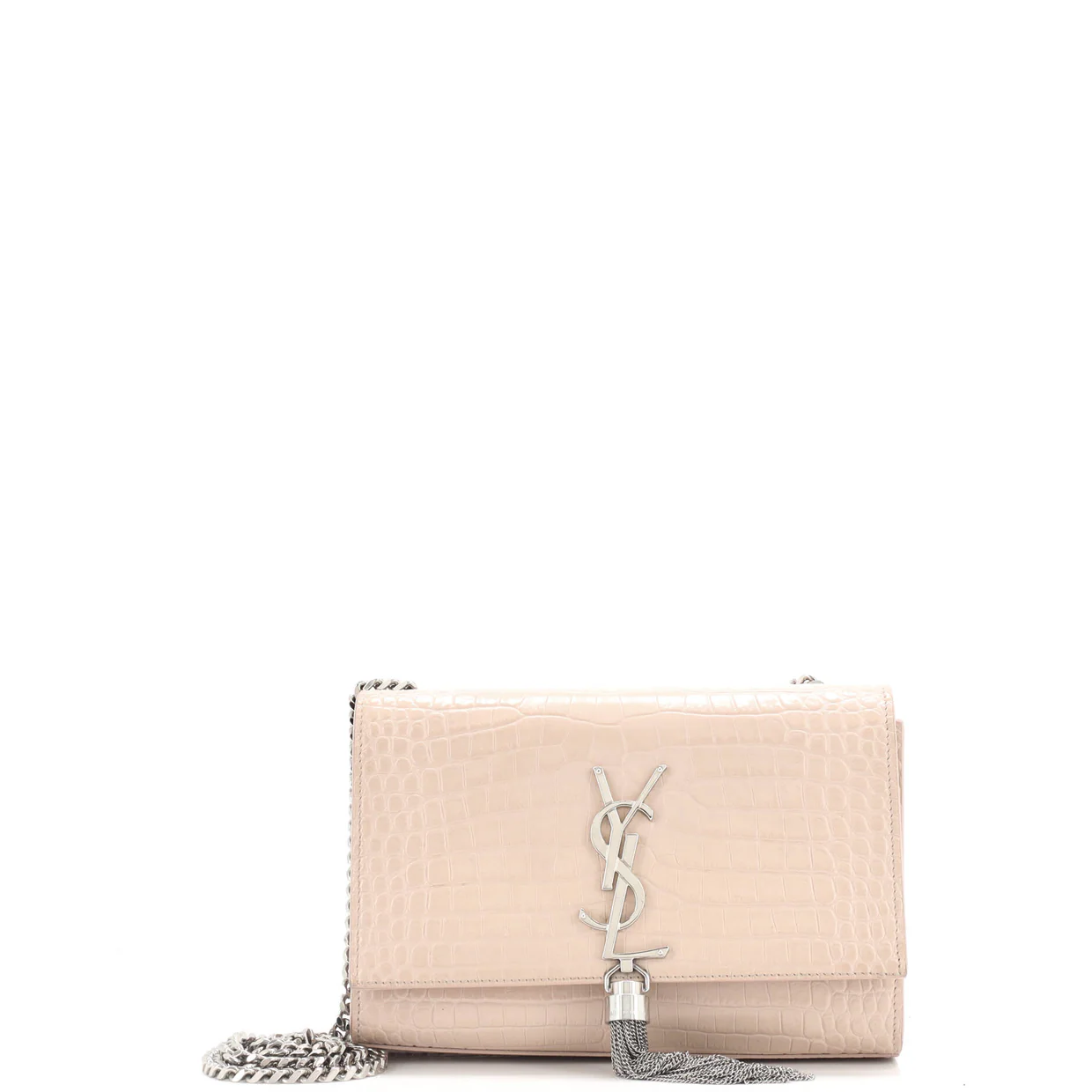 Classic Monogram Tassel Crossbody Bag Crocodile Embossed Leather Small - Deep Luxury