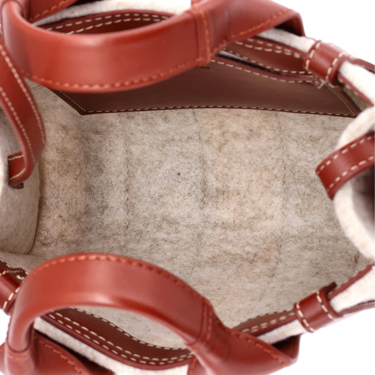 Woody Tote Recycled Felt with Leather Small - Deep Luxury