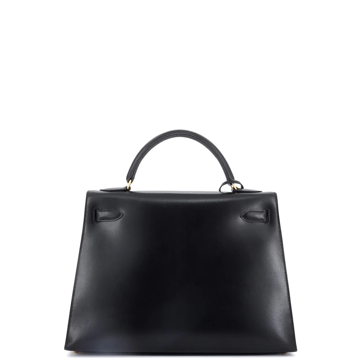 Kelly Handbag Noir Box Calf with Gold Hardware 32 - Deep Luxury