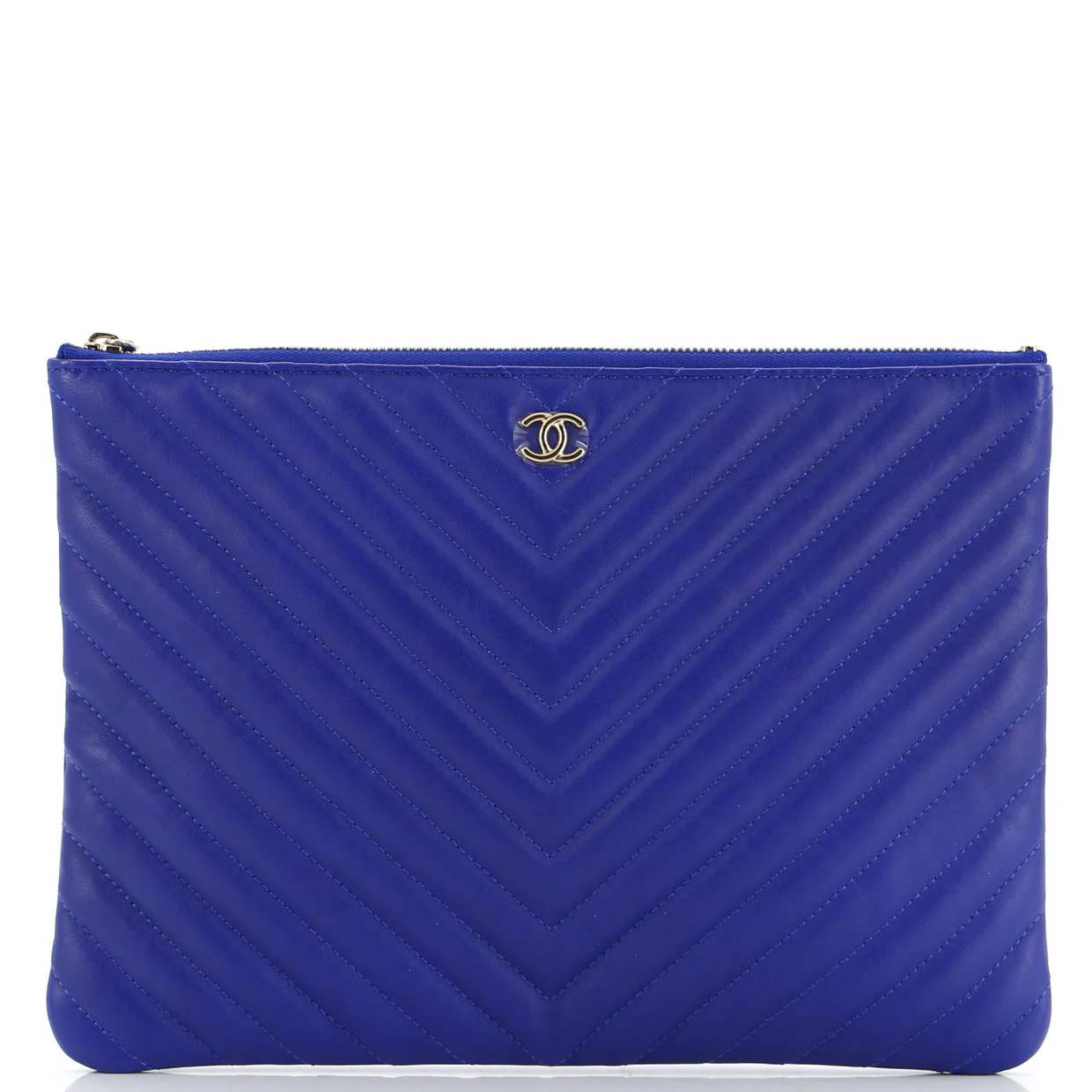 Charm O Case Pouch Chevron Lambskin Medium - Deep Luxury