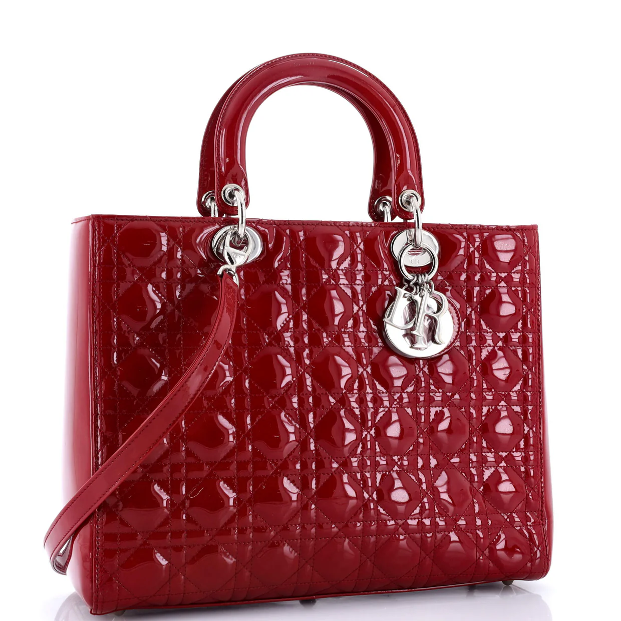 Lady Dior Bag Cannage Quilt Patent Large - Deep Luxury