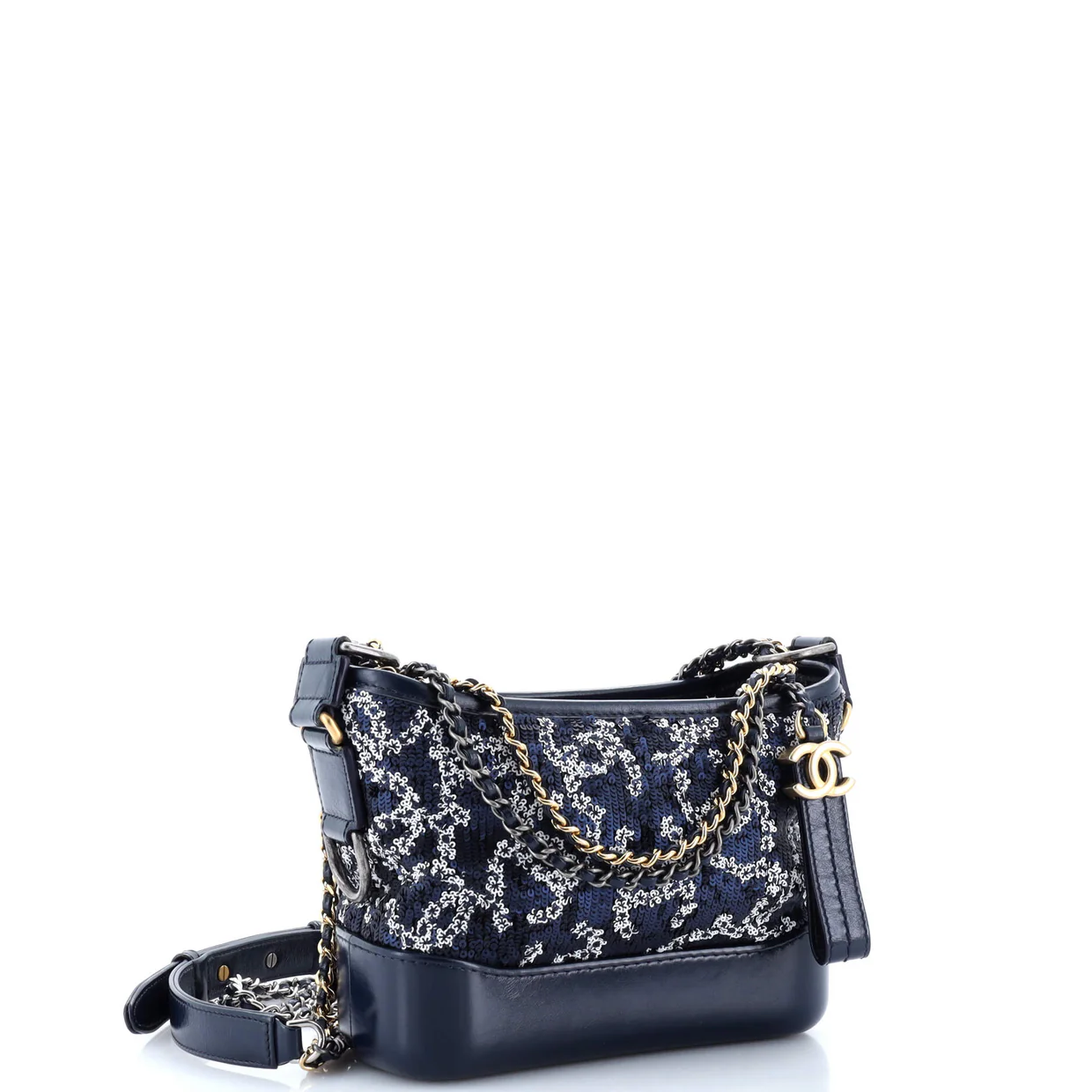 Gabrielle Hobo Logo Motif Sequins Small - Deep Luxury