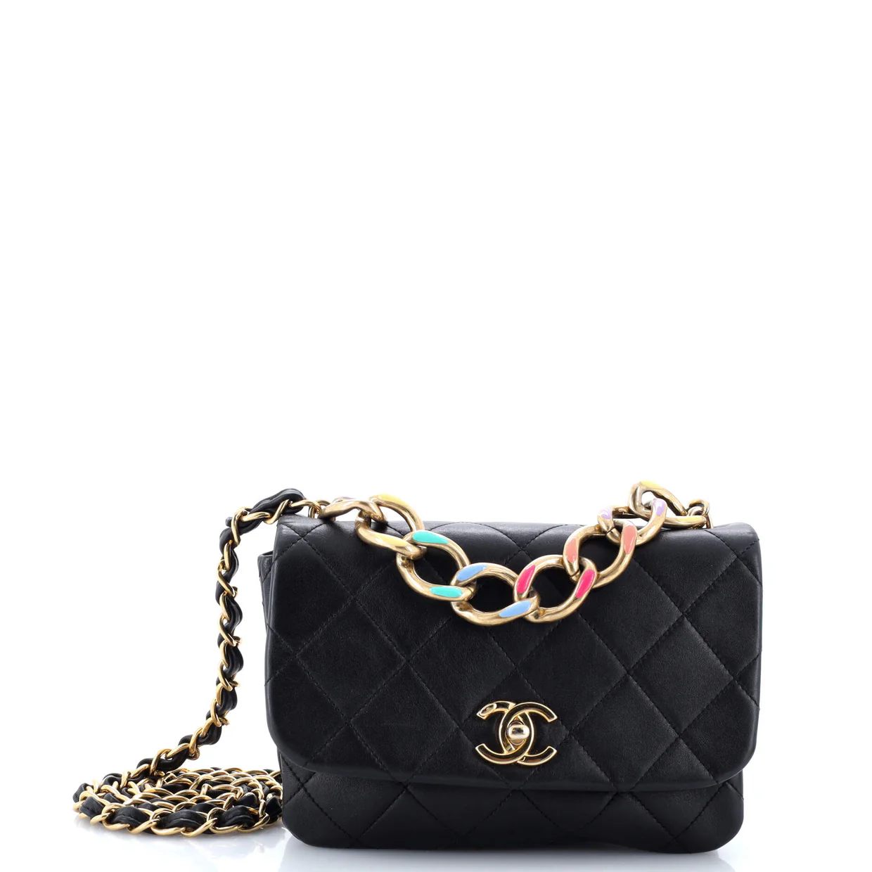 Color Match Multicolor Flap Bag Quilted Lambskin Small - Deep Luxury