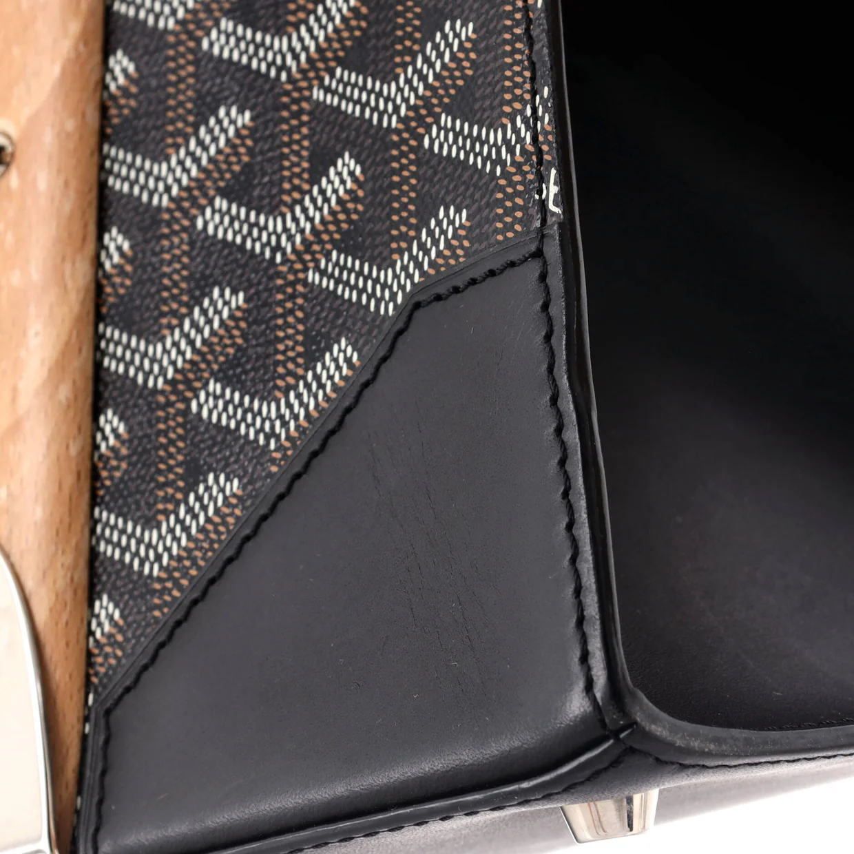 Saigon Top Handle Bag Coated Canvas with Leather MM - Deep Luxury