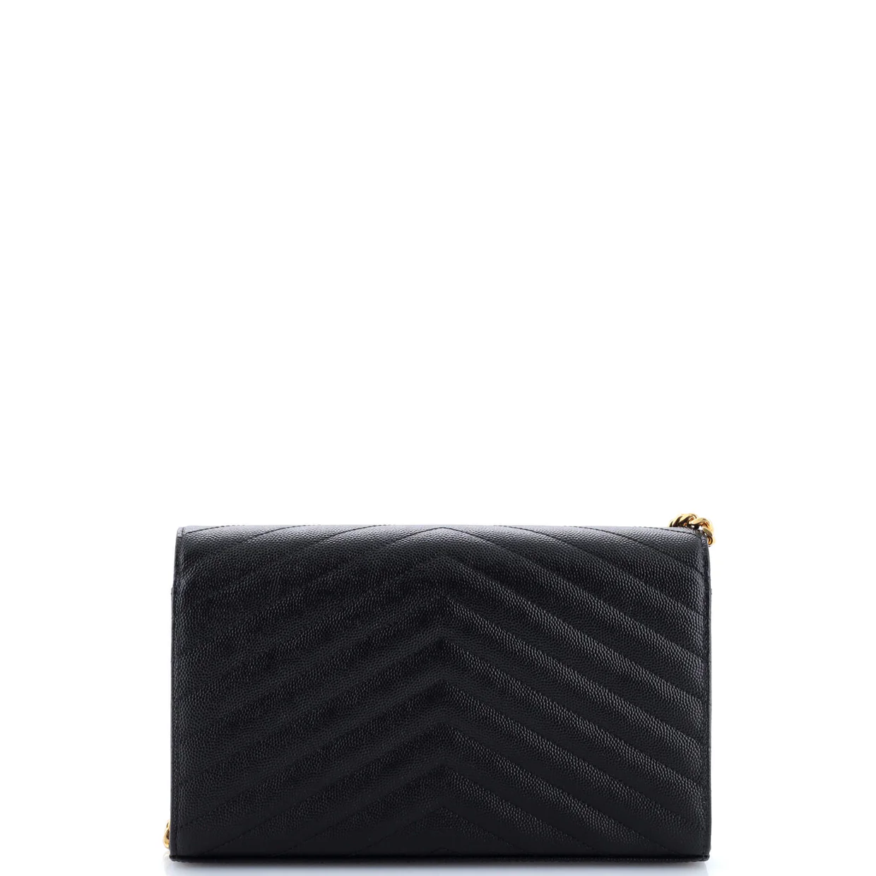 Classic Monogram Wallet on Chain Matelasse Chevron Leather Medium - Deep Luxury