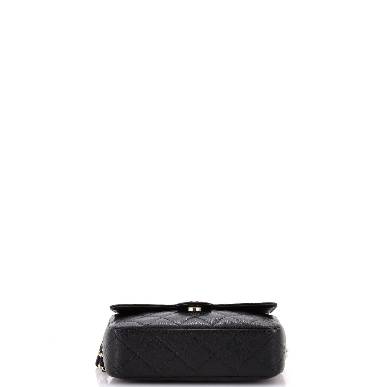 Classic Flap Phone Holder with Chain Quilted Caviar - Deep Luxury