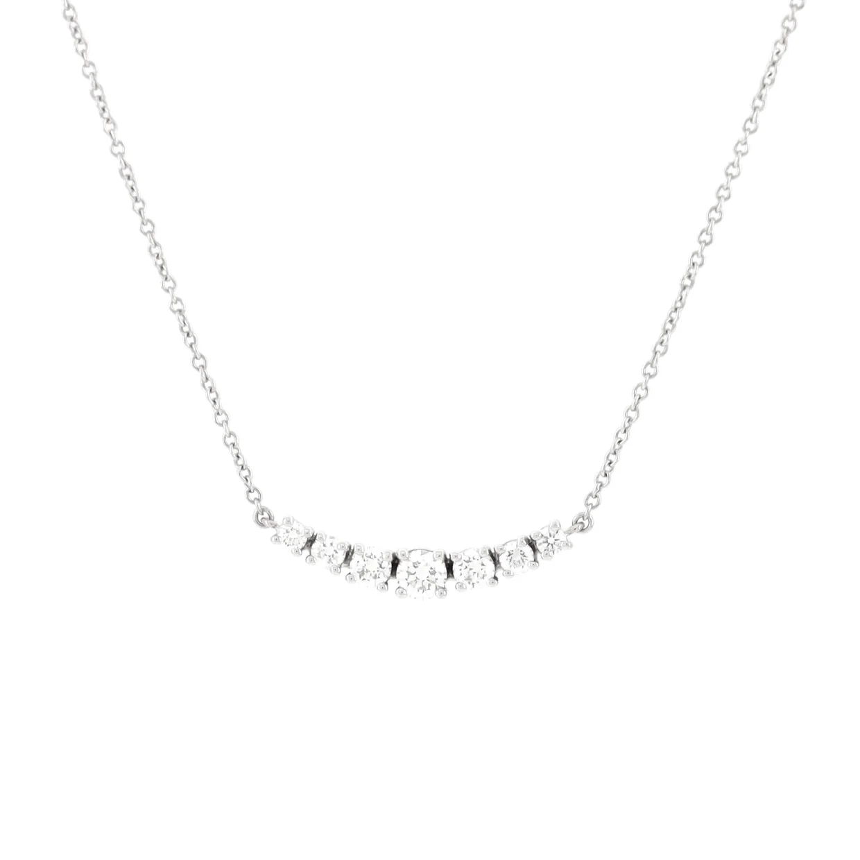 East-West Pendant Necklace Platinum with Diamonds 0.37CT - Deep Luxury