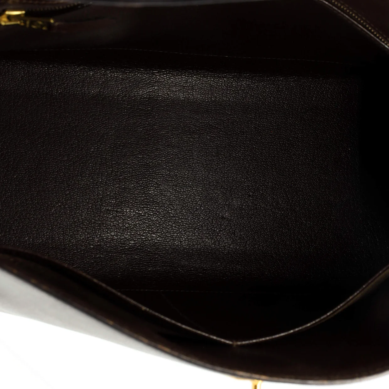 Kelly Handbag Ebene Courchevel with Gold Hardware 32 - Deep Luxury