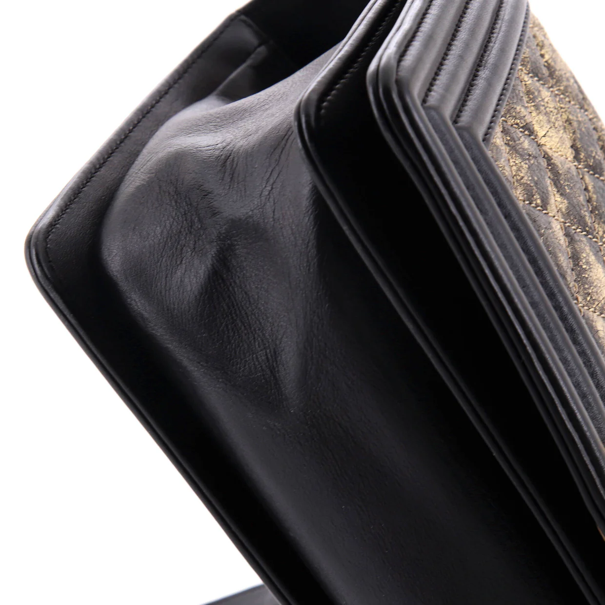 Boy Flap Bag Quilted Metallic Crumpled Goatskin Old Medium - Deep Luxury