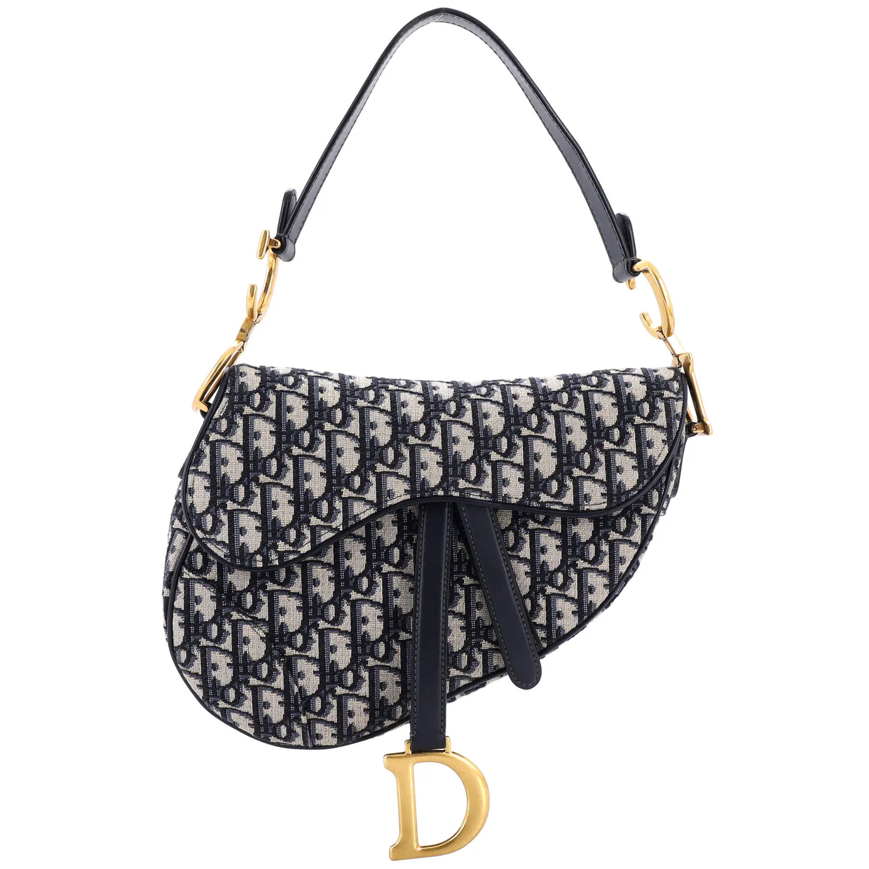 Saddle Handbag with Strap Oblique Canvas Medium - Deep Luxury