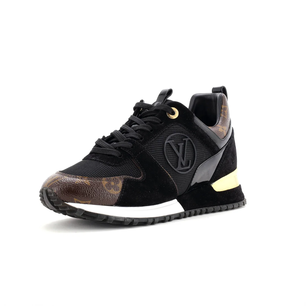 Women's Run Away Sneakers Mesh with Monogram Canvas and Suede - Deep Luxury