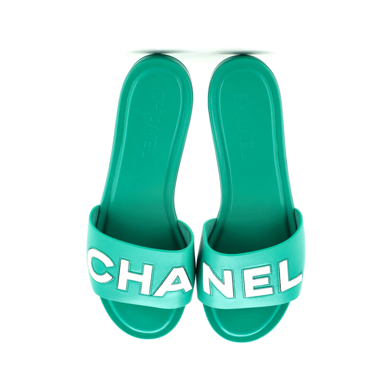 Women's CHA-NEL Mule Sandals Leather - Deep Luxury