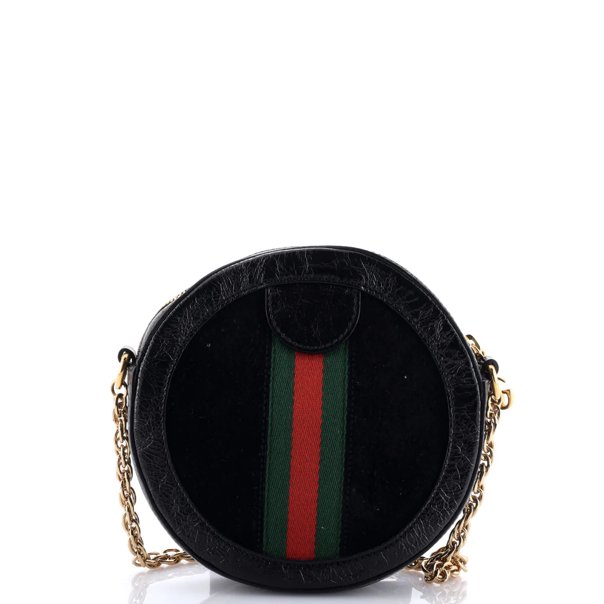 Ophidia Round Shoulder Bag Suede Mini - Deep Luxury