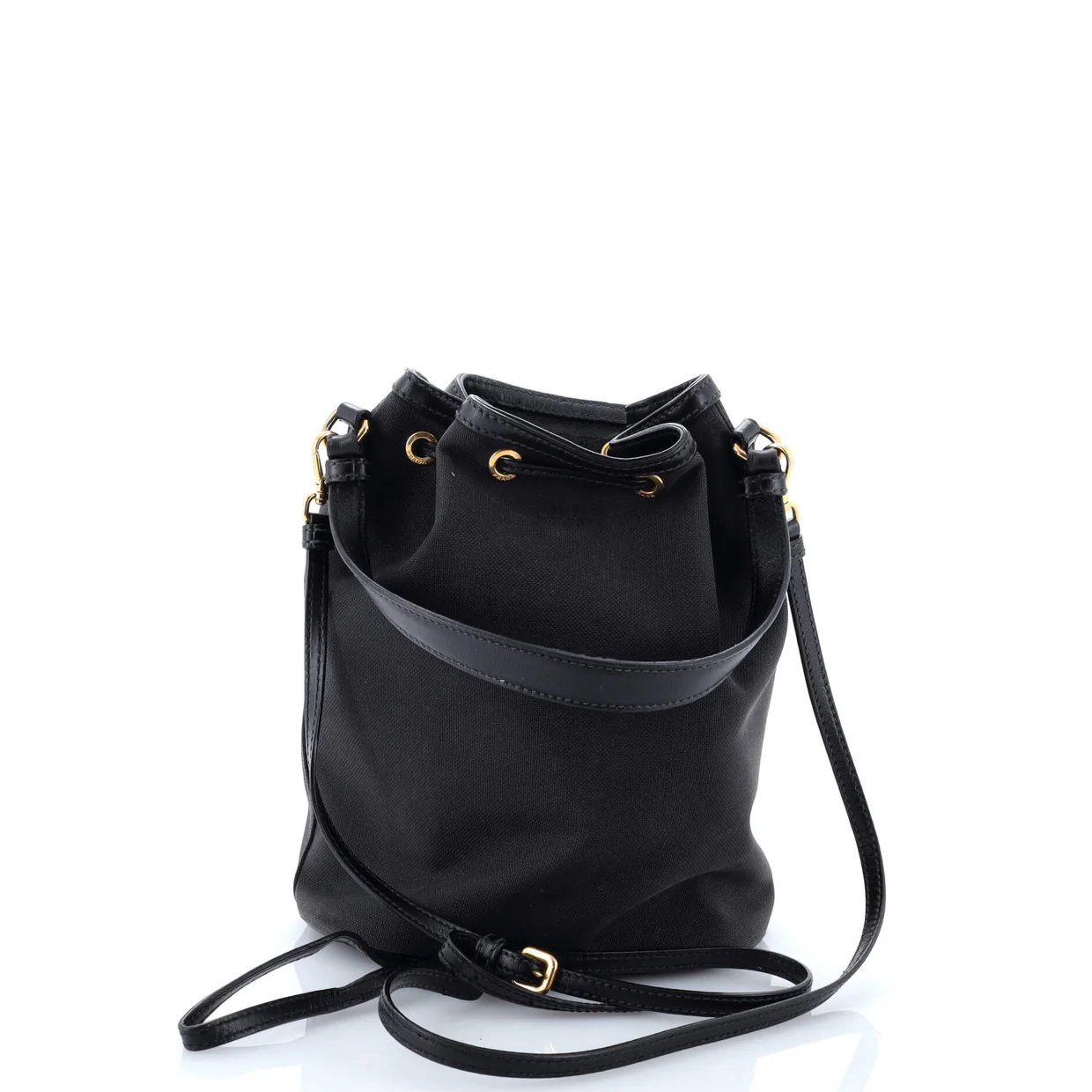 Logo Drawstring Bucket Bag Canvas - Deep Luxury