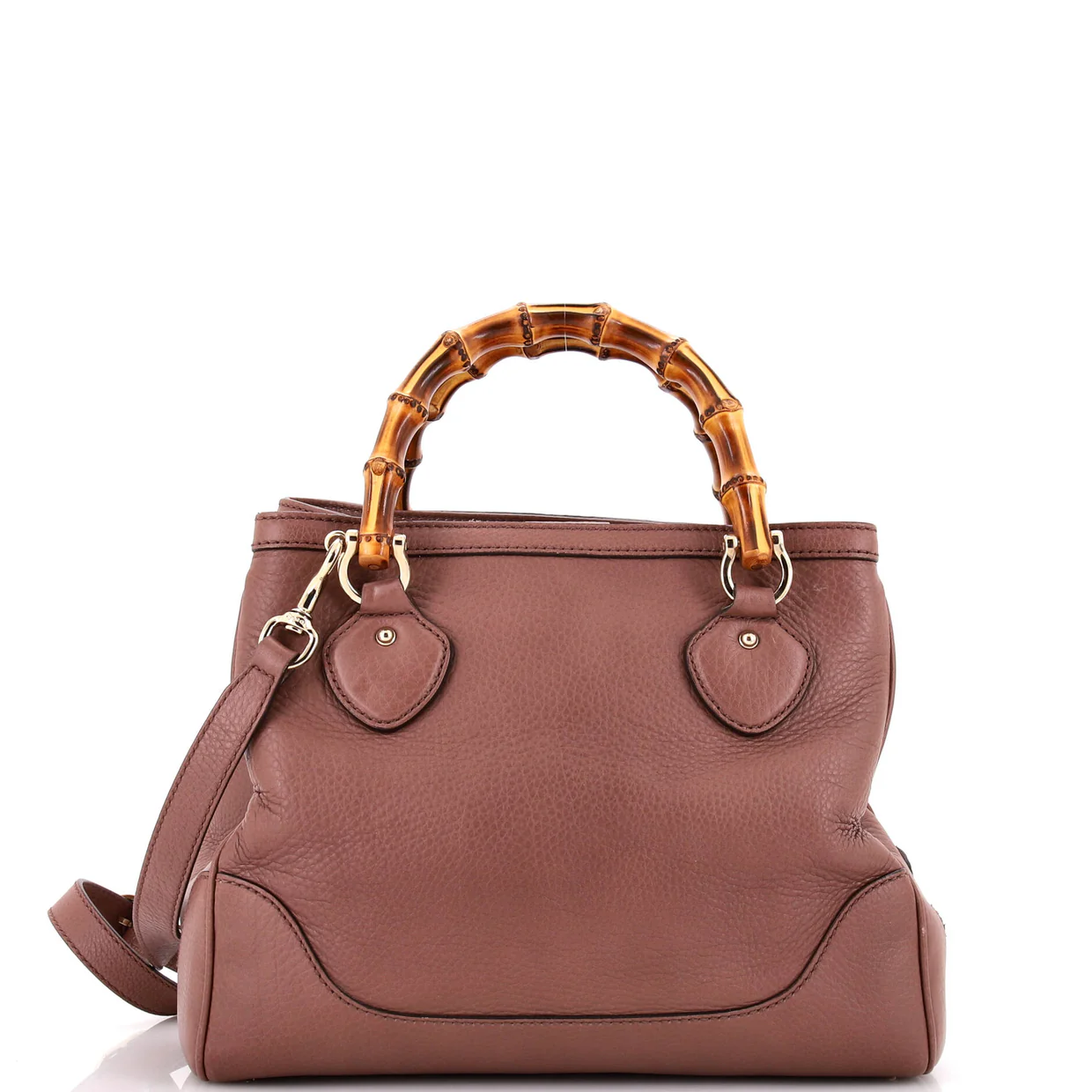 Bamboo Shopper Tote Leather Small - Deep Luxury