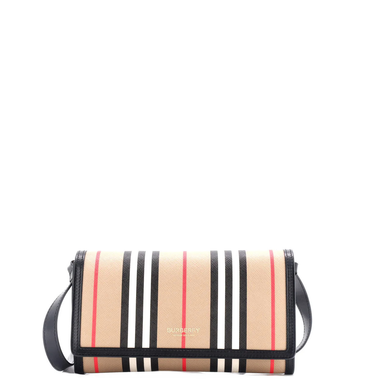 Hannah Wallet on Strap Icon Stripe E-Canvas - Deep Luxury