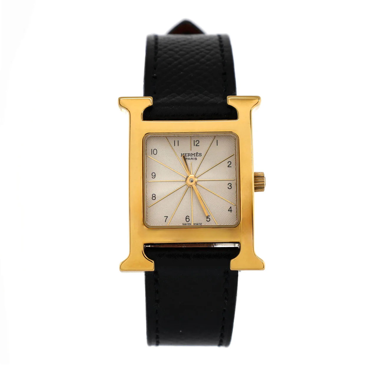 Heure H Quartz Watch Plated Metal and Leather 21 - Deep Luxury