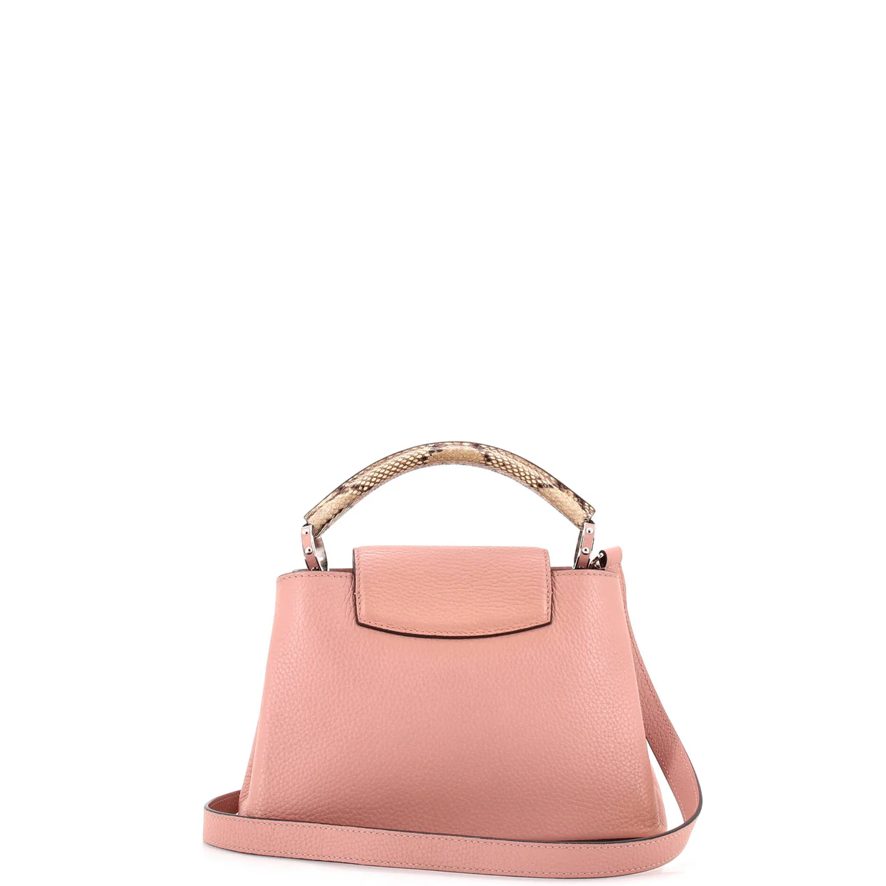 Capucines Bag Leather with Snakeskin BB - Deep Luxury