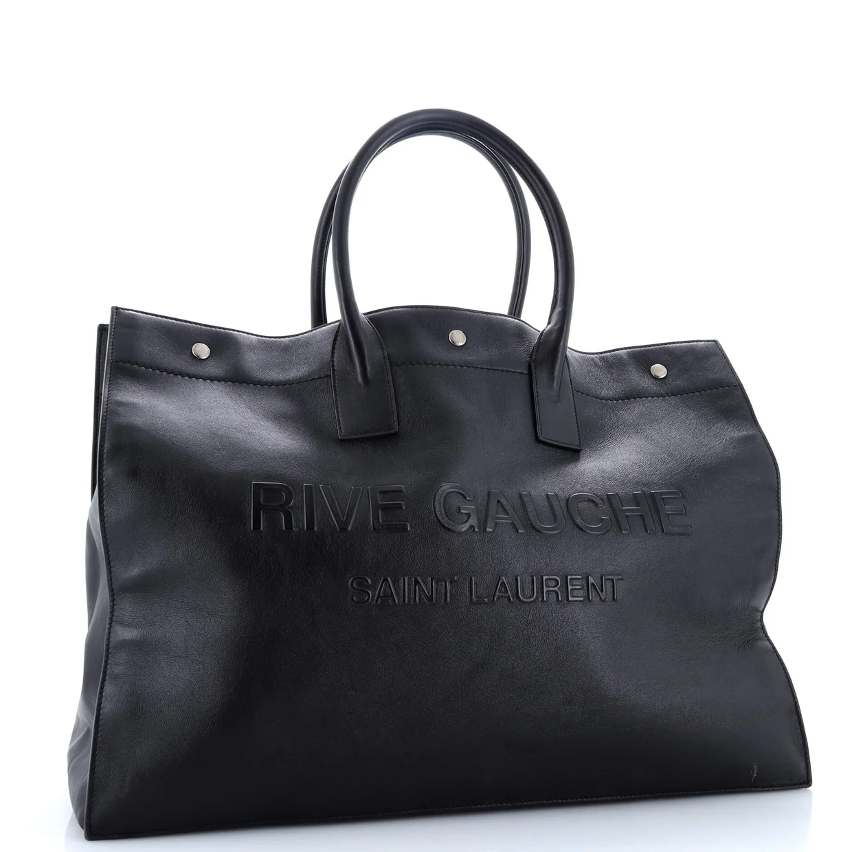 Rive Gauche Shopper Tote Embossed Leather Large - Deep Luxury