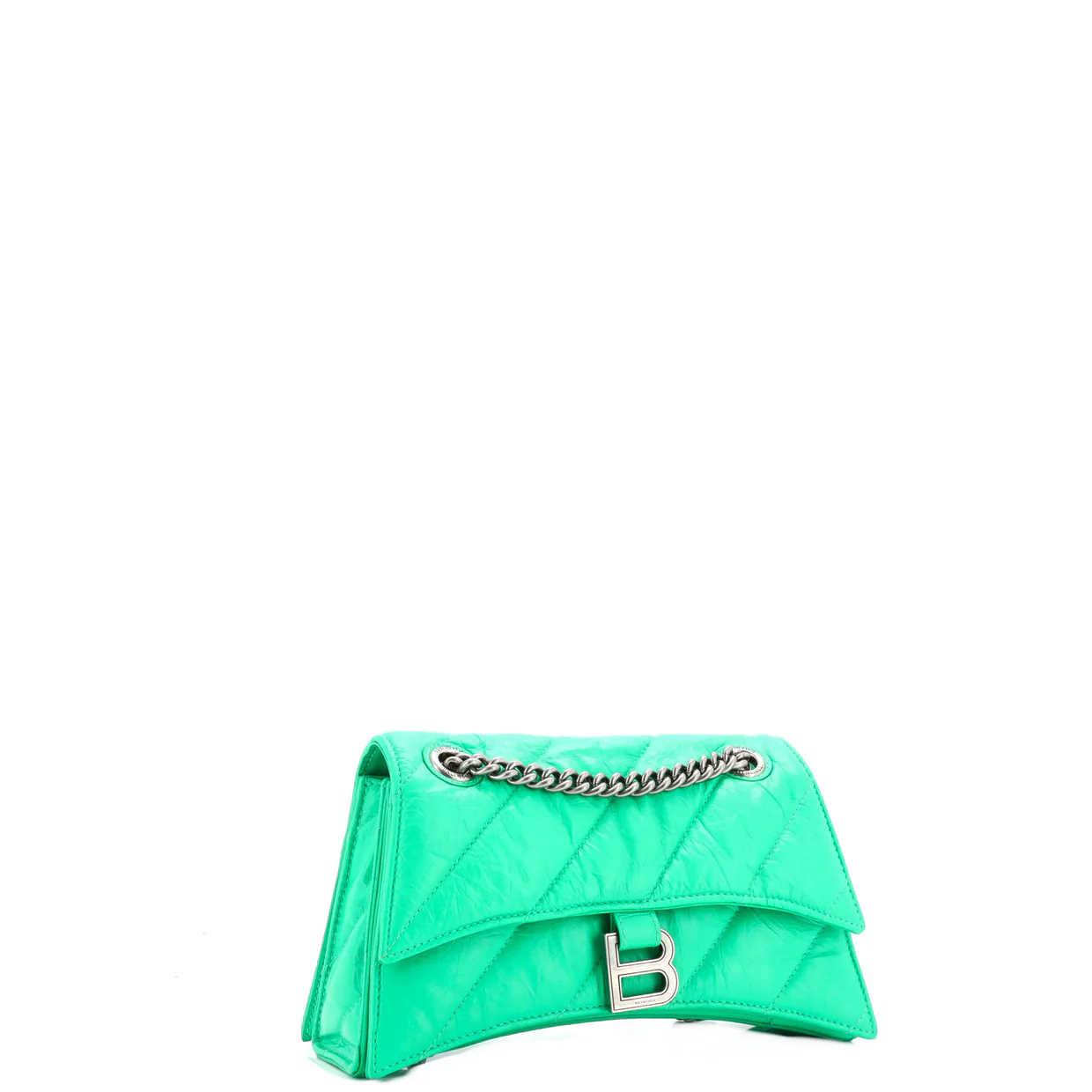 Crush Chain Flap Bag Quilted Crushed Calfskin Small - Deep Luxury