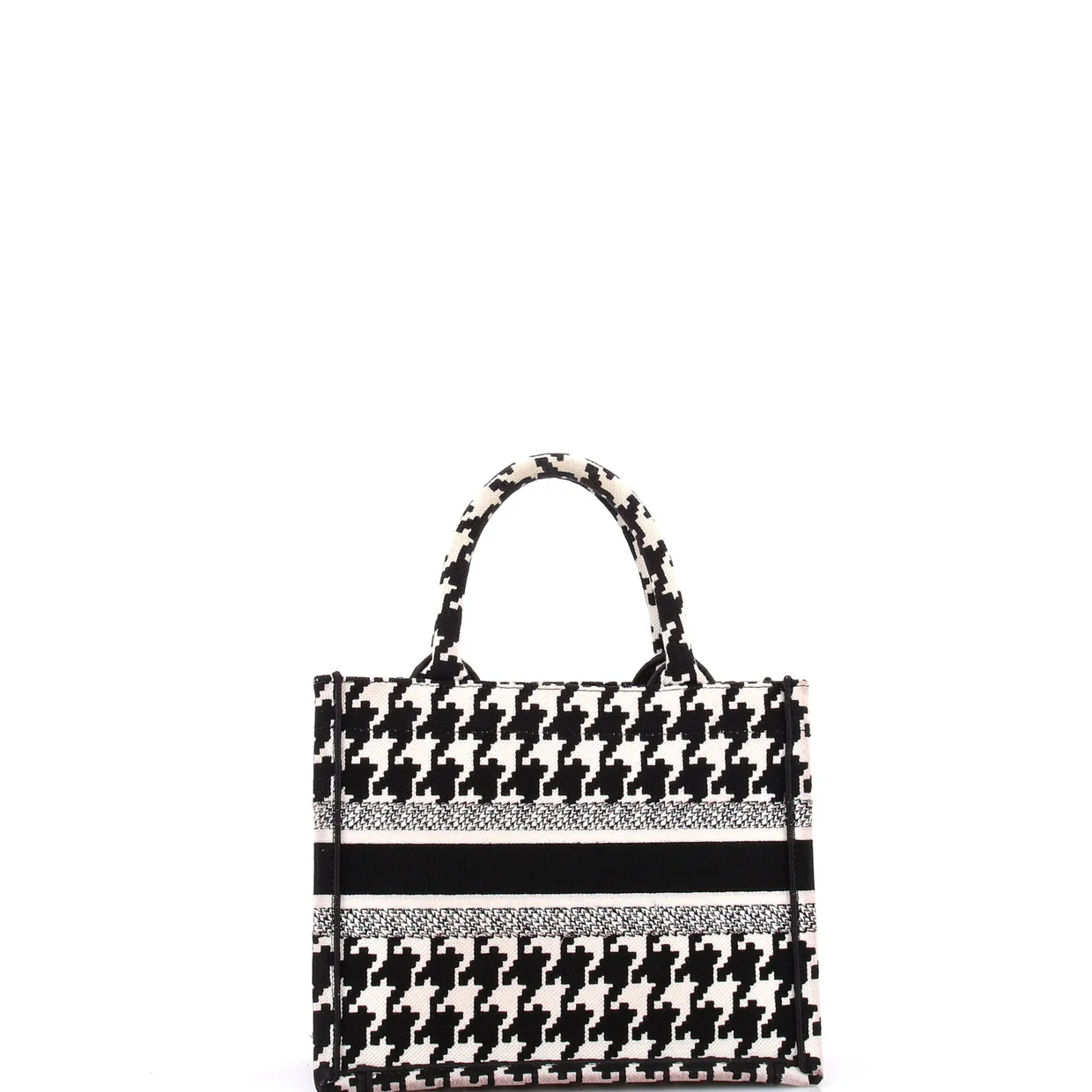 Book Tote Houndstooth Canvas Small - Deep Luxury