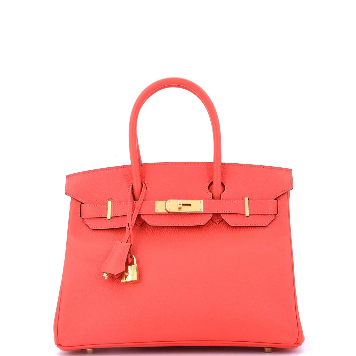 Birkin Handbag Rouge Pivoine Epsom with Gold Hardware 30 - Deep Luxury