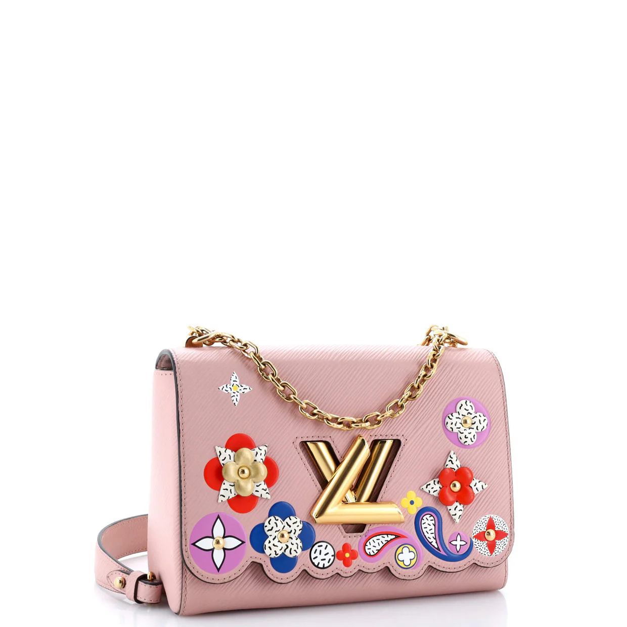 Twist Handbag Limited Edition Flower Embellished Epi Leather MM - Deep Luxury