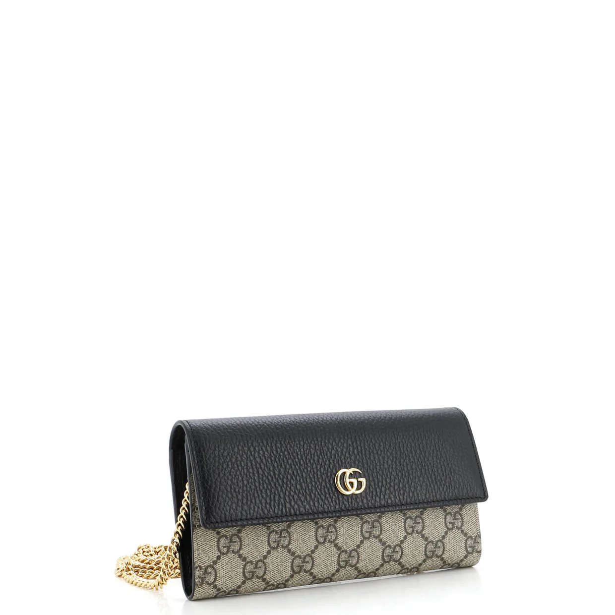 GG Marmont Continental Chain Wallet GG Coated Canvas and Leather - Deep Luxury