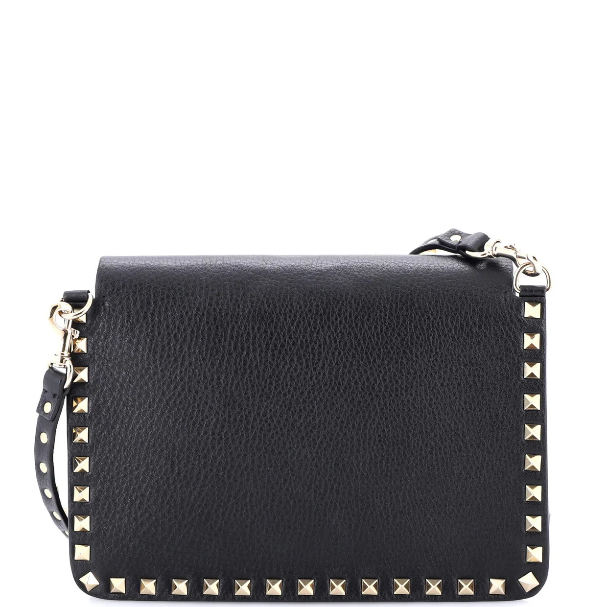 Rockstud Front Handle Flap Bag Leather Small - Deep Luxury
