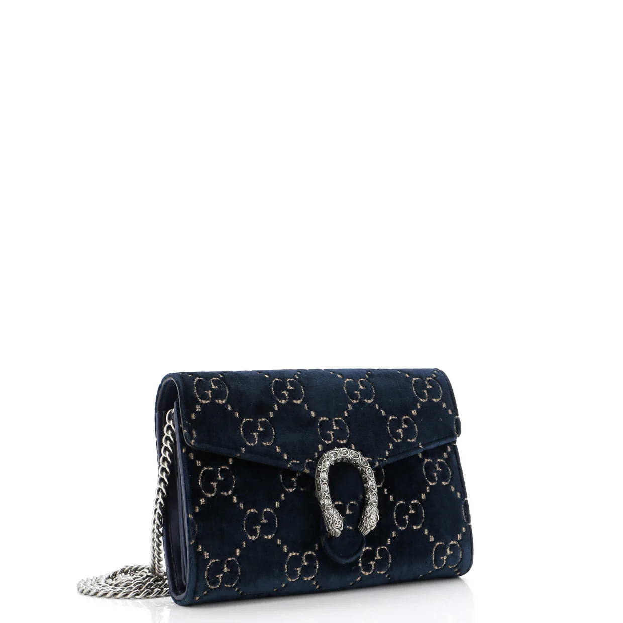 Dionysus Chain Wallet GG Velvet Small - Deep Luxury